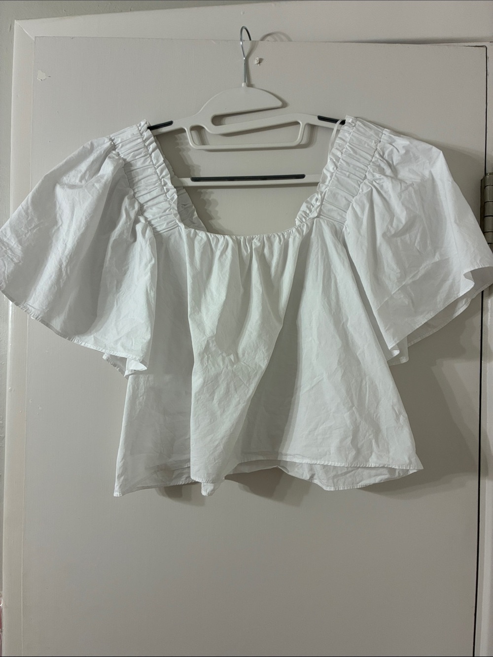 Karlie White Off-Shoulder Ruffle Blouse